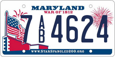 MD license plate 7AB4624