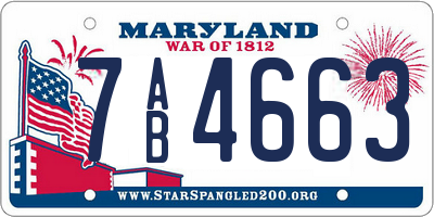 MD license plate 7AB4663