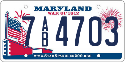 MD license plate 7AB4703