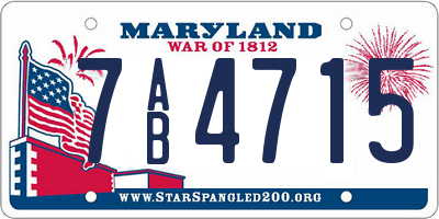 MD license plate 7AB4715