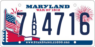 MD license plate 7AB4716