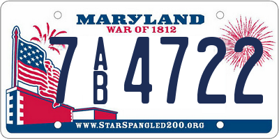 MD license plate 7AB4722