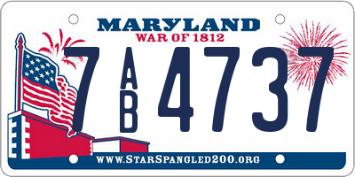 MD license plate 7AB4737