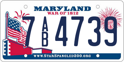 MD license plate 7AB4739