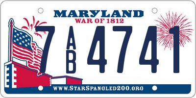 MD license plate 7AB4741
