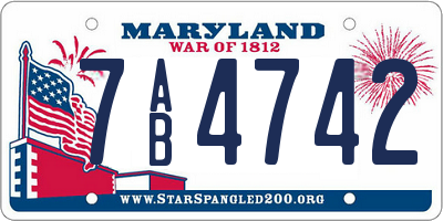 MD license plate 7AB4742