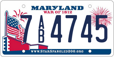 MD license plate 7AB4745
