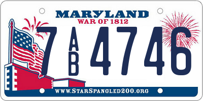 MD license plate 7AB4746