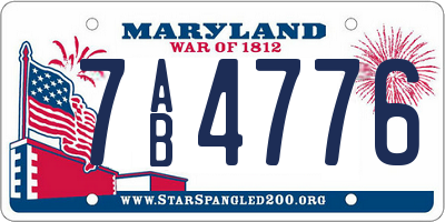 MD license plate 7AB4776