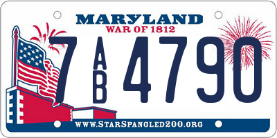 MD license plate 7AB4790