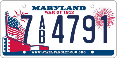 MD license plate 7AB4791
