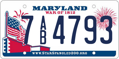 MD license plate 7AB4793