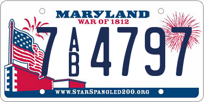 MD license plate 7AB4797