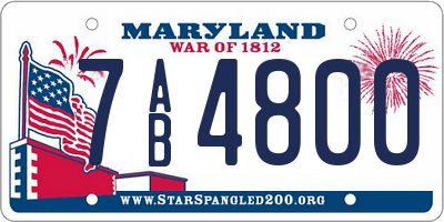 MD license plate 7AB4800