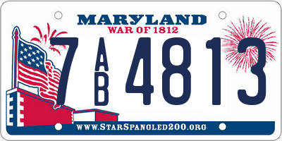 MD license plate 7AB4813