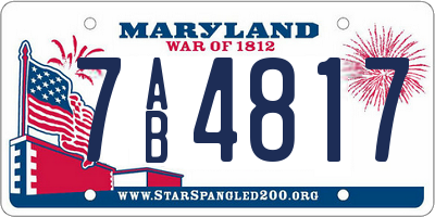 MD license plate 7AB4817