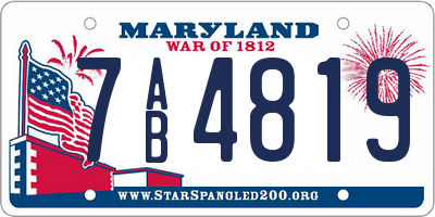 MD license plate 7AB4819