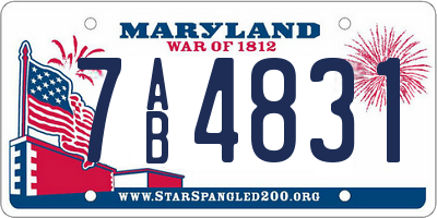MD license plate 7AB4831