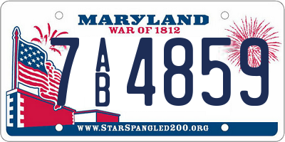 MD license plate 7AB4859