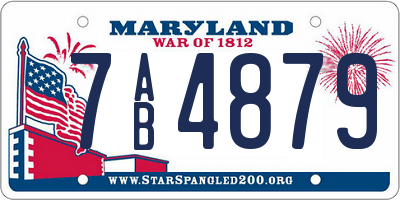 MD license plate 7AB4879
