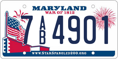 MD license plate 7AB4901