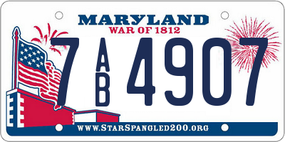 MD license plate 7AB4907