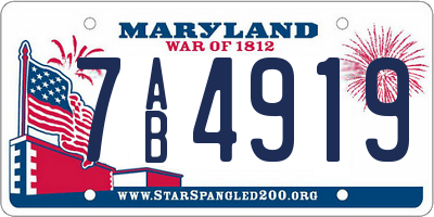 MD license plate 7AB4919
