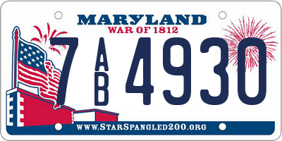 MD license plate 7AB4930