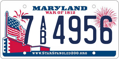 MD license plate 7AB4956