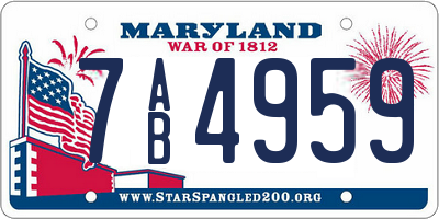 MD license plate 7AB4959