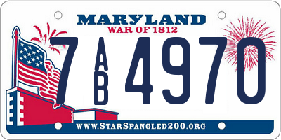 MD license plate 7AB4970