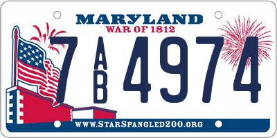 MD license plate 7AB4974