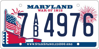 MD license plate 7AB4976