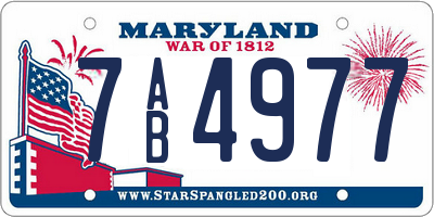 MD license plate 7AB4977