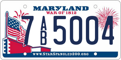 MD license plate 7AB5004