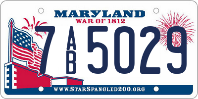 MD license plate 7AB5029
