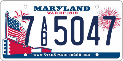 MD license plate 7AB5047