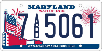 MD license plate 7AB5061