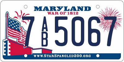 MD license plate 7AB5067