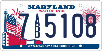 MD license plate 7AB5108