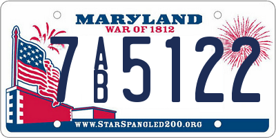 MD license plate 7AB5122