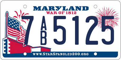 MD license plate 7AB5125