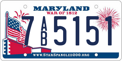 MD license plate 7AB5151