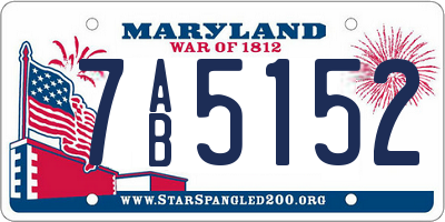 MD license plate 7AB5152