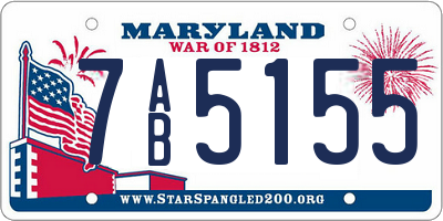 MD license plate 7AB5155