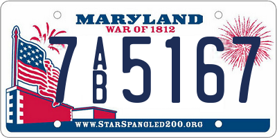 MD license plate 7AB5167