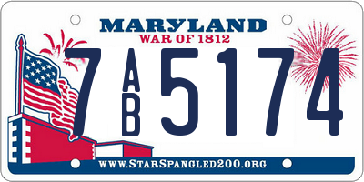 MD license plate 7AB5174