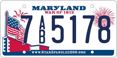 MD license plate 7AB5178