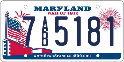 MD license plate 7AB5181
