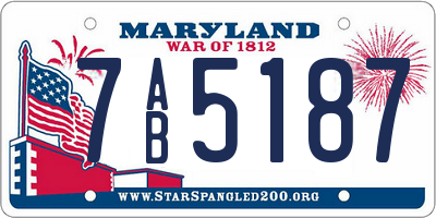 MD license plate 7AB5187